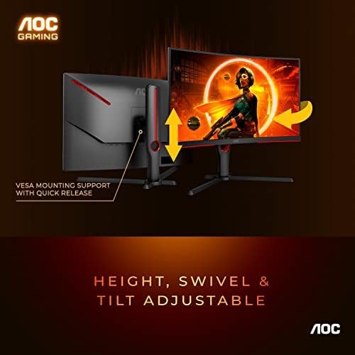 AOC 27 Inch 2K(2560x1440) 165Hz 1ms VA Curved Gaming Monitor
