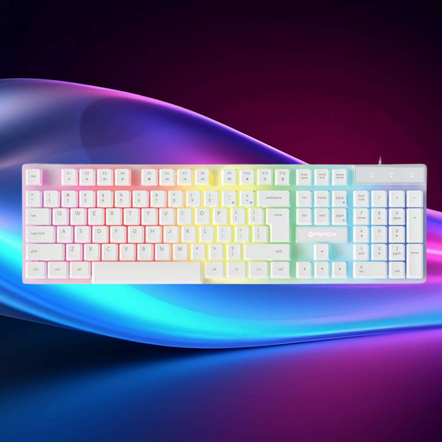 (Black or White) FANTECH 5-in-1: Keyboard, Mouse, Headset, Mouse Pad, & Headset Stand RGB Set