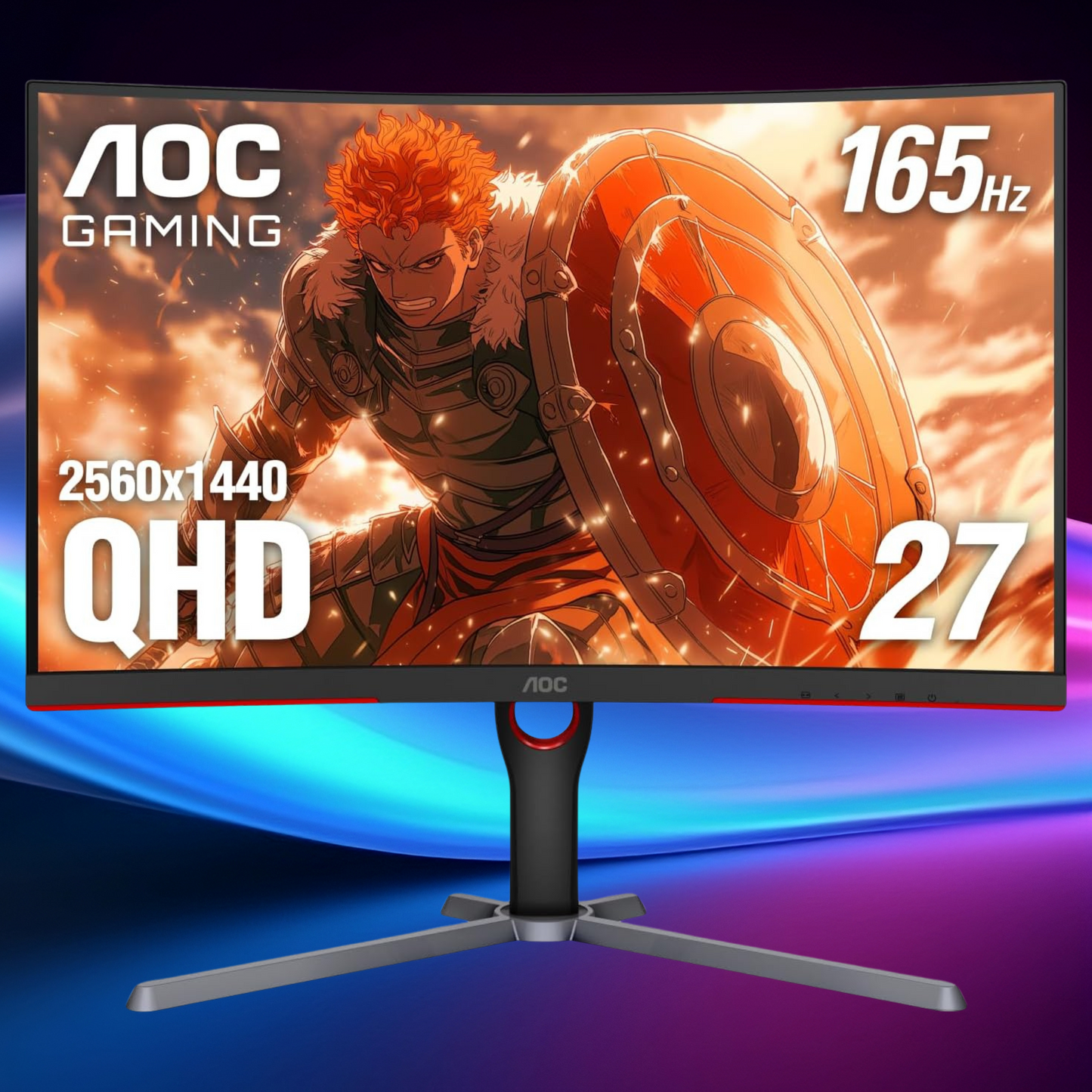 AOC 27 Inch 2K(2560x1440) 165Hz 1ms VA Curved Gaming Monitor