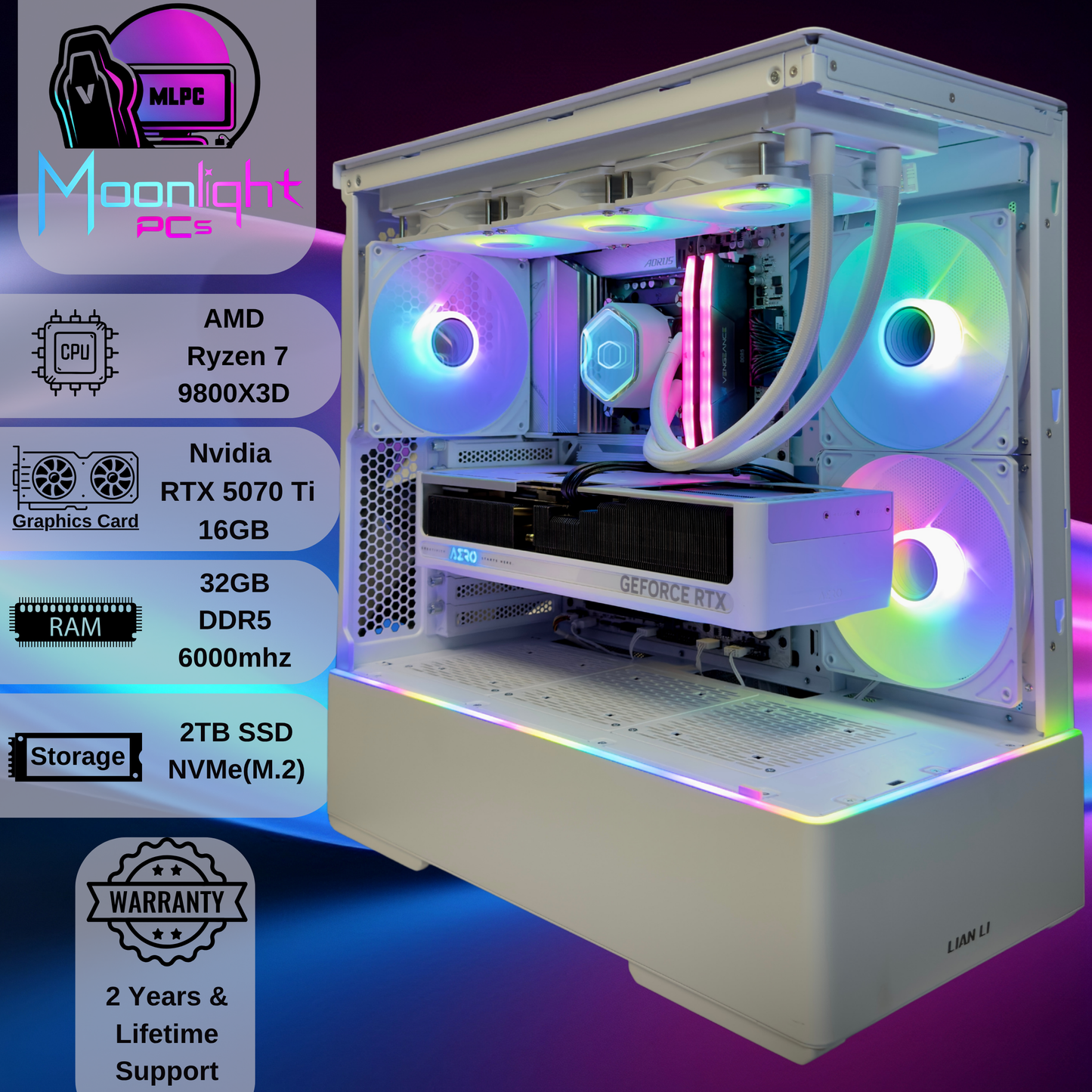 White Eclipse FT - Ryzen 7 9800X3D / RTX 5070 Ti