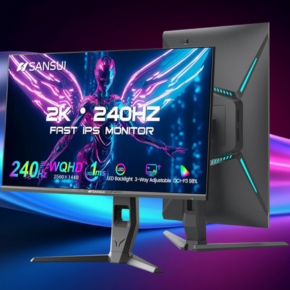 SANSUI 27 Inch 2K(2560x1440) 240Hz 1ms IPS Gaming Monitor
