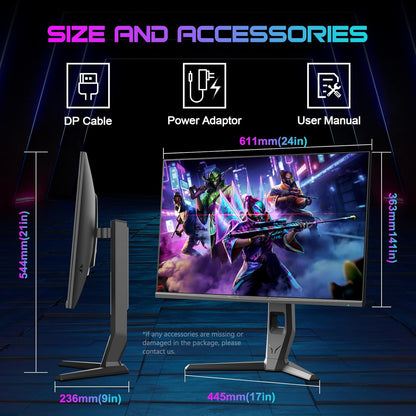 SANSUI 27 Inch 2K(2560x1440) 240Hz 1ms IPS Gaming Monitor