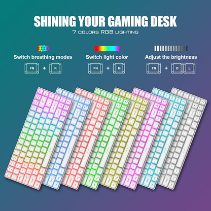 (Black or White) RedThunder 60% Wired Gaming Keyboard and Mouse Combo