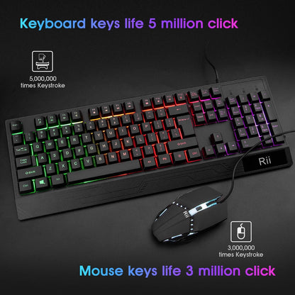 Rii RK400 RGB Wired Gaming Mechanical Keyboard and Mouse Combo