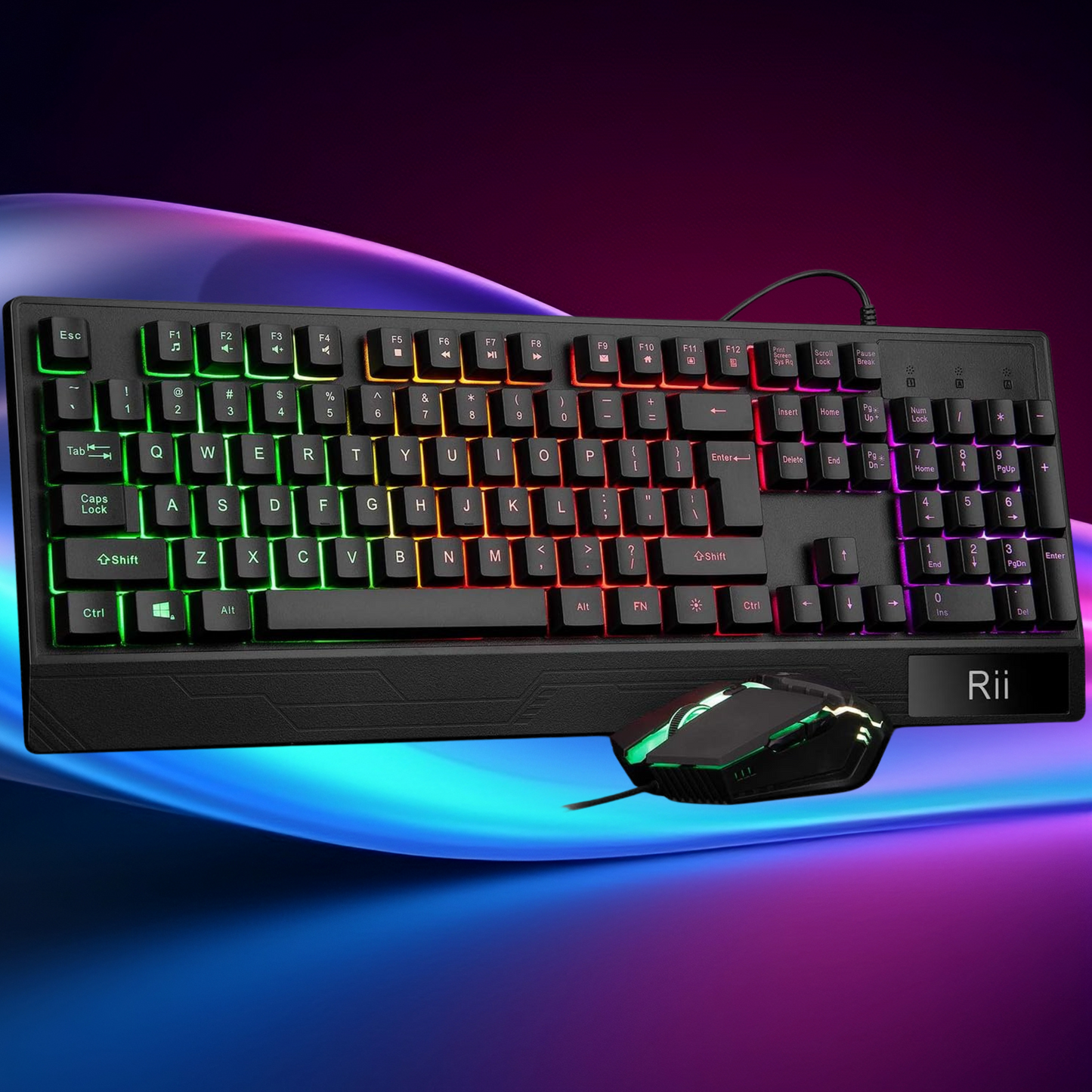 Rii RK400 RGB Wired Gaming Mechanical Keyboard and Mouse Combo