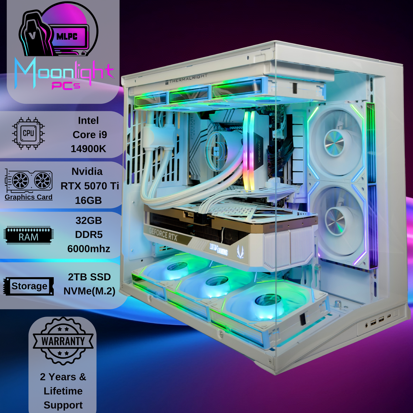 White Eclipse Prime - Intel i9 14900K / RTX 5070 Ti