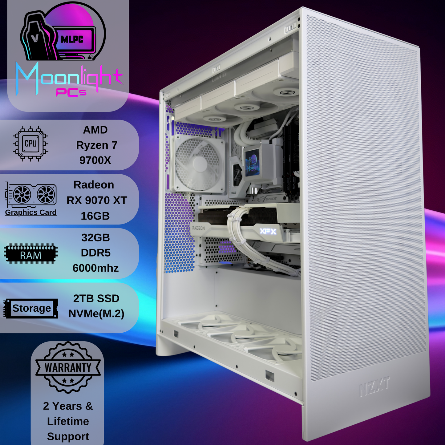 White Out Eclipse XT - Ryzen 7 9700x / RX 9070 XT